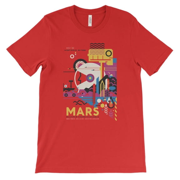 Mighty Circus Mars T-Shirt from NASA's Visions of the Future - Red, Tripple Extra Large