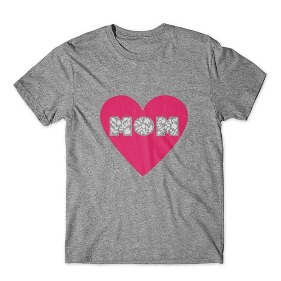Mighty Circus Mom Love Heart T-Shirt 100% Cotton Premium Tee - Gray, Medium