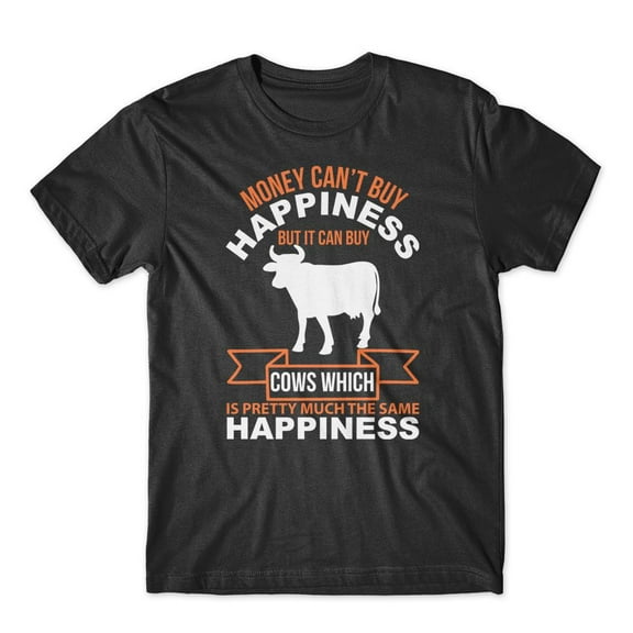 Mighty Circus Money Can’t Buy Happiness T-Shirt 100% Cotton Premium Tee - Black, Double Extra Large