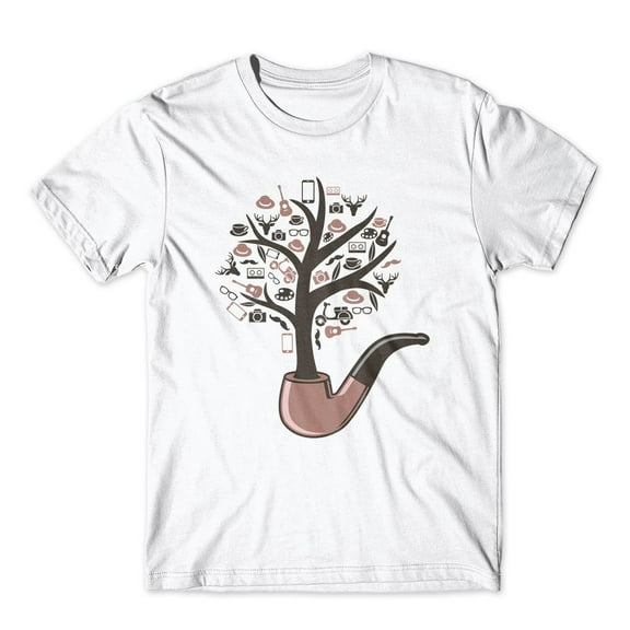 Mighty Circus Pipe Tree Stylish T-Shirt 100% Cotton Premium Tee NEW - White, Medium