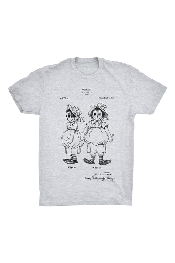 Raggedy Ann Patent T-Shirt - Gray, Extra Large