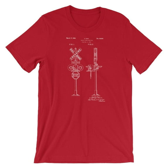 Mighty Circus Railroad Crossing Patent T-Shirt - Red, Double Extra Large
