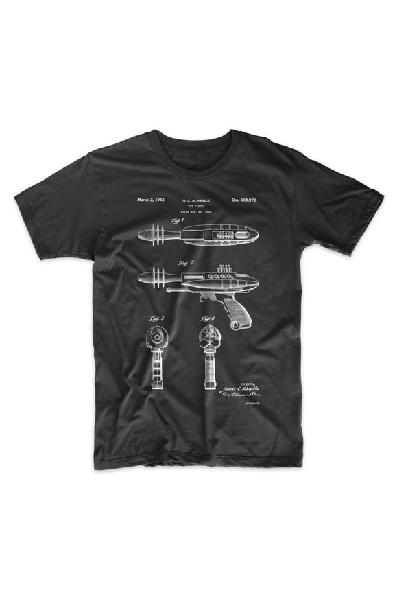 Ray Gun Patent T-Shirt - Black, Extra Large