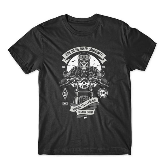 Mighty Circus Ride Or Die Biker Club T-Shirt 100% Cotton Premium Tee NEW - Black, Tripple Extra Large