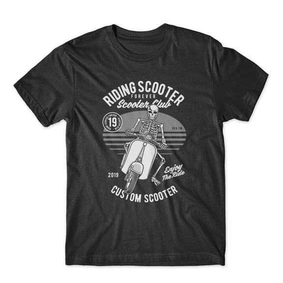 Mighty Circus Riding Scooter Forever T-Shirt 100% Cotton Premium Tee NEW - Black, Medium