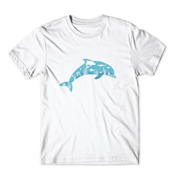 Mighty Circus Sea Dolphin T-Shirt 100% Cotton Premium Tee NEW - White, Extra Large