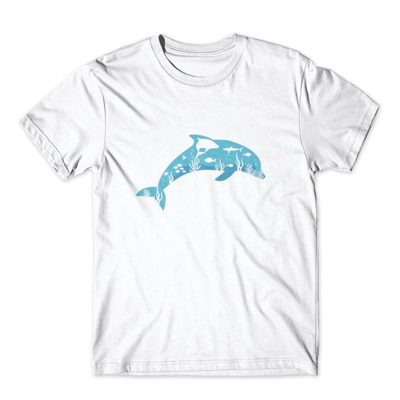 Mighty Circus Sea Dolphin T-Shirt 100% Cotton Premium Tee NEW - White, Medium