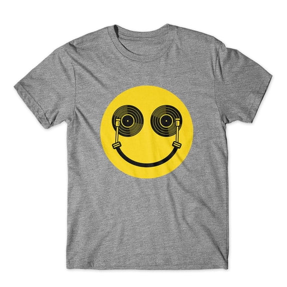 Mighty Circus Smile Face DJ Music T-Shirt 100% Cotton Premium Tee NEW - Gray, Extra Large
