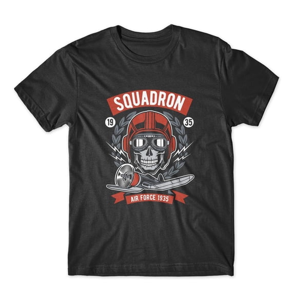 Mighty Circus Squadron Air Force 1935 T-Shirt 100% Cotton Premium Tee NEW - Black, Extra Large