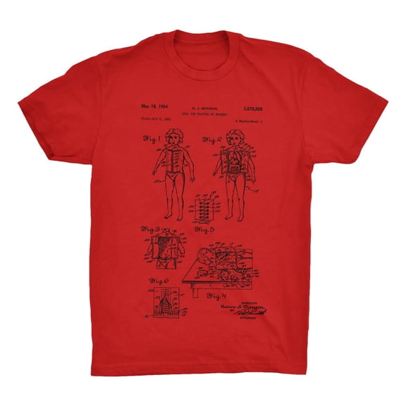 Mighty Circus Surgery Doll Patent T-Shirt - Red, Double Extra Large