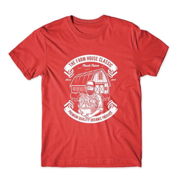 Mighty Circus The Farm House Classic T-Shirt 100% Cotton Premium Tee NEW - Red, Medium
