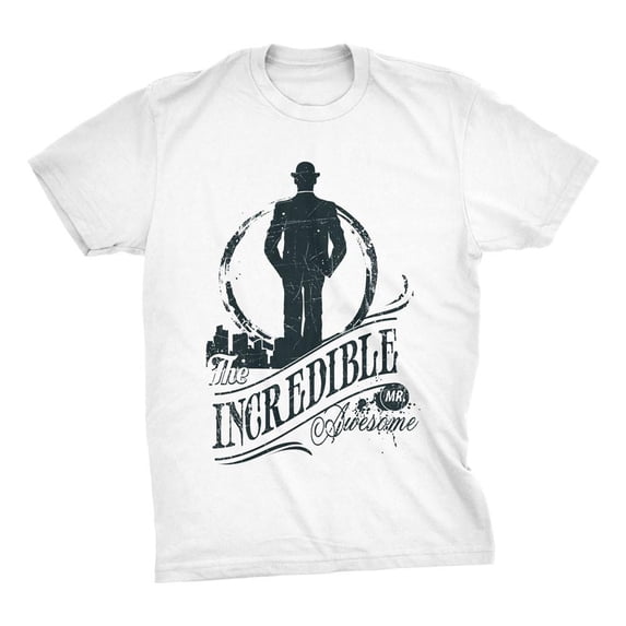 Mighty Circus The Incredible Mr. Awesome T-Shirt - White, Double Extra Large