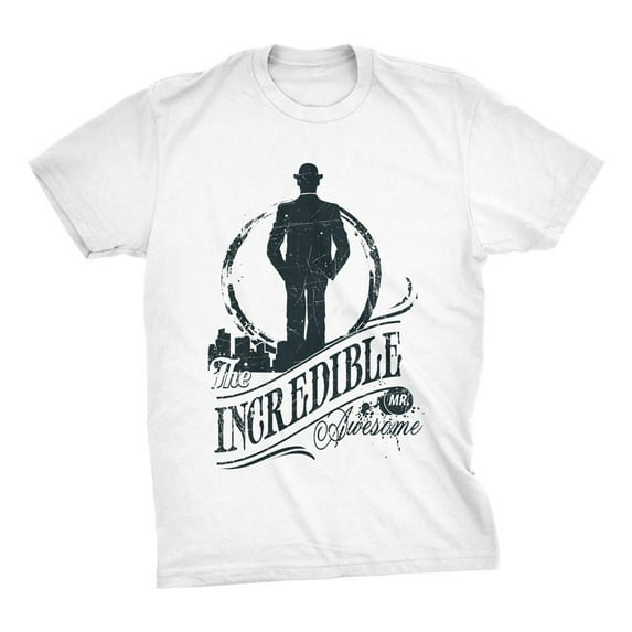 Mighty Circus The Incredible Mr. Awesome T-Shirt - White, Four Extra Large