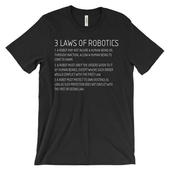 Mighty Circus Three Laws of Robotics T-Shirt - Black, Tripple Extra Large