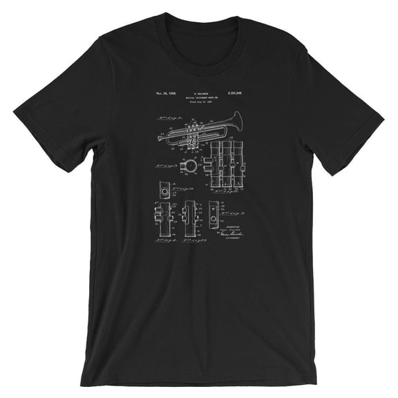 Mighty Circus Trumpet Patent T-Shirt - Black, Medium