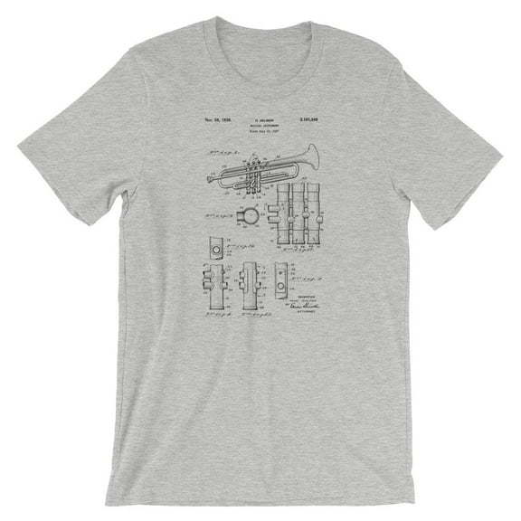 Mighty Circus Trumpet Patent T-Shirt - Gray, Small