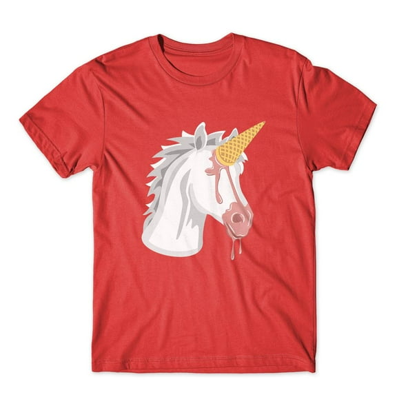 Mighty Circus Unicorn Melting Ice Cream T-Shirt 100% Cotton Premium Tee NEW - Red, Medium