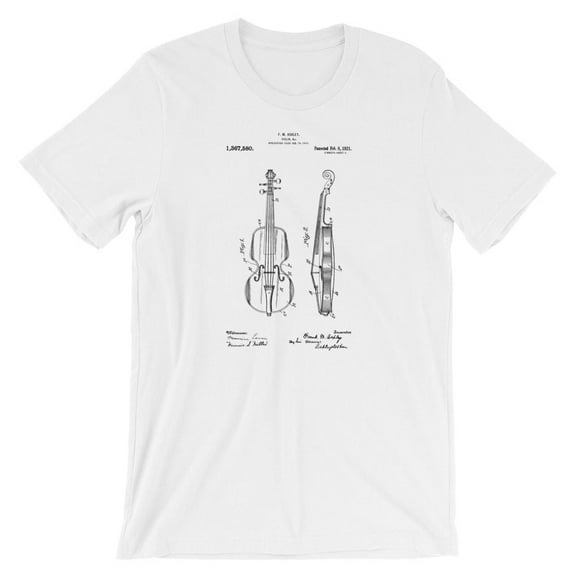 Mighty Circus Violin Patent T-Shirt - White, Large