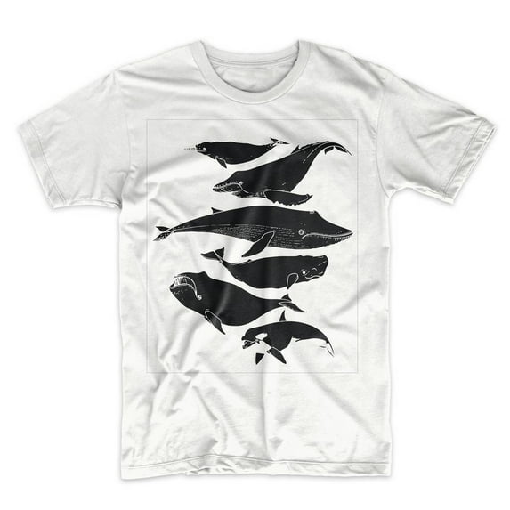 Mighty Circus Whales T-Shirt - Gray, Double Extra Large