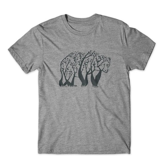 Mighty Circus Wild Tree Bear T-Shirt 100% Cotton Premium Tee NEW - Gray, Extra Large