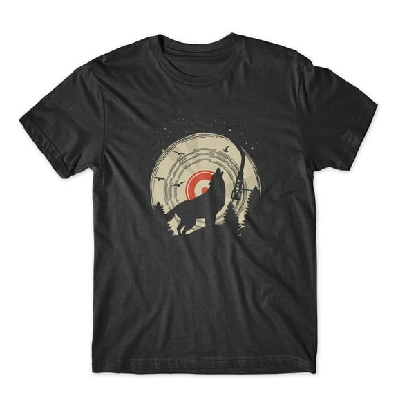 Mighty Circus Wolf Wild Trees T-Shirt 100% Cotton Premium Tee NEW - Black, Extra Large