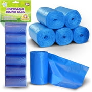 Mighty Clean Baby Diaper Bags, Refill Diaper Bag Rolls with Light Powder Scent, 72 Count
