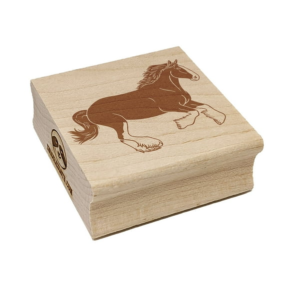 Mighty Clydesdale Horse Square Rubber Stamp Stamping Scrapbooking Crafting - Medium 1.75in