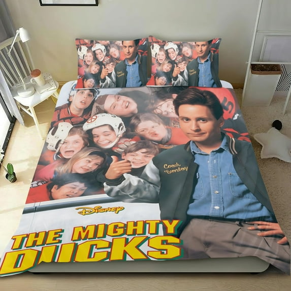 The Mighty Ducks-themed Bed Sheet Set Three Piece Set Comfortable And Skin Friendly Unique Design Home Decor Gifts For Family Friends fans54''x79''(135cm*200cm)