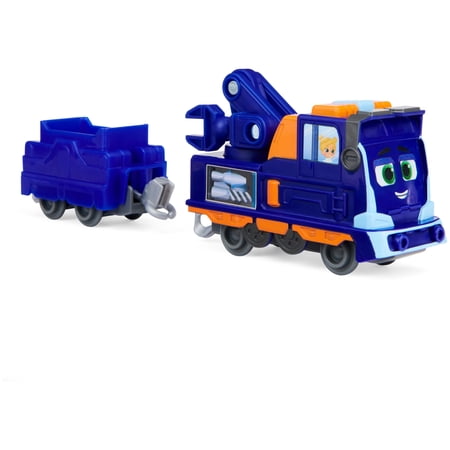 Mighty Express, Mechanic Milo Push and Go Toy Train with Cargo Car