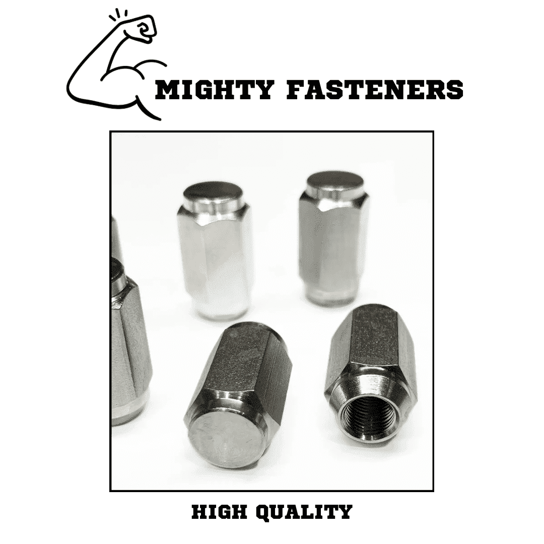 Mighty Fasteners Acorn Lug Nuts, 1/2"-20 Thread, 304 Stainless Steel, Electropolished for Improved Corrosion Resistance - Ideal for Trailer Wheels - 10 Units