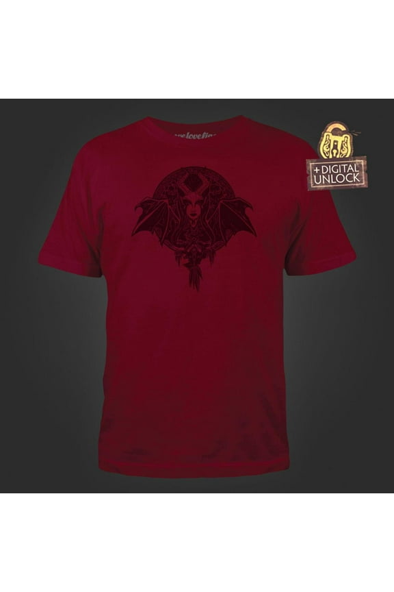 Mighty Fine DOTA 2 Queen Of Pain Inked Cardinal Tee Large with Digital Unlock Code Male