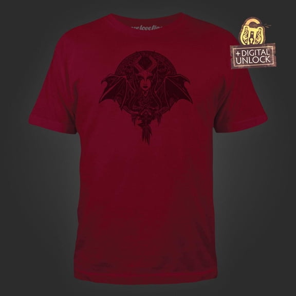 Mighty Fine DOTA 2 Queen Of Pain Inked Cardinal Tee Small with Digital Unlock Code Male