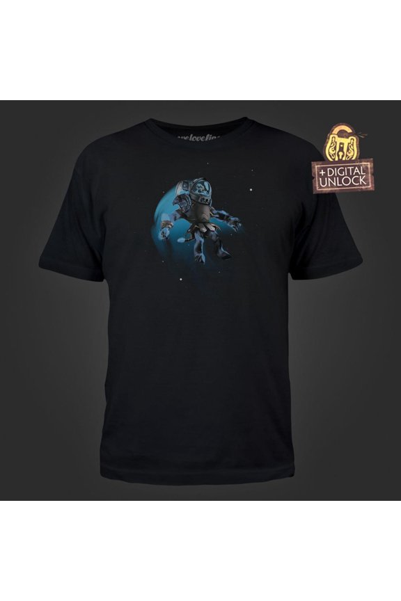Mighty Fine DOTA 2 Space Cow Men's Black Tee Medium with Digital Unlock Code Male