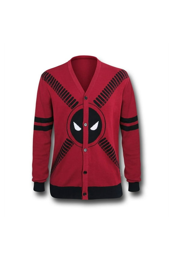 Mighty Fine Deadpool 5 Button Adult Cardigan Sweater: Small Unisex