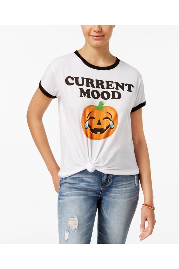 Juniors Pumpkin Graphic T-Shirt White M
