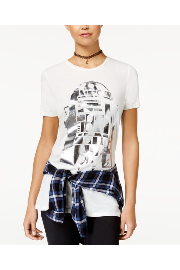 Juniors R2 D2 Graphic T-Shirt White XS