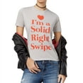 thumbnail image 1 of Mighty Fine Womens Right Swipe Graphic T-Shirt, Grey, Juniors, X-Large, 1 of 1
