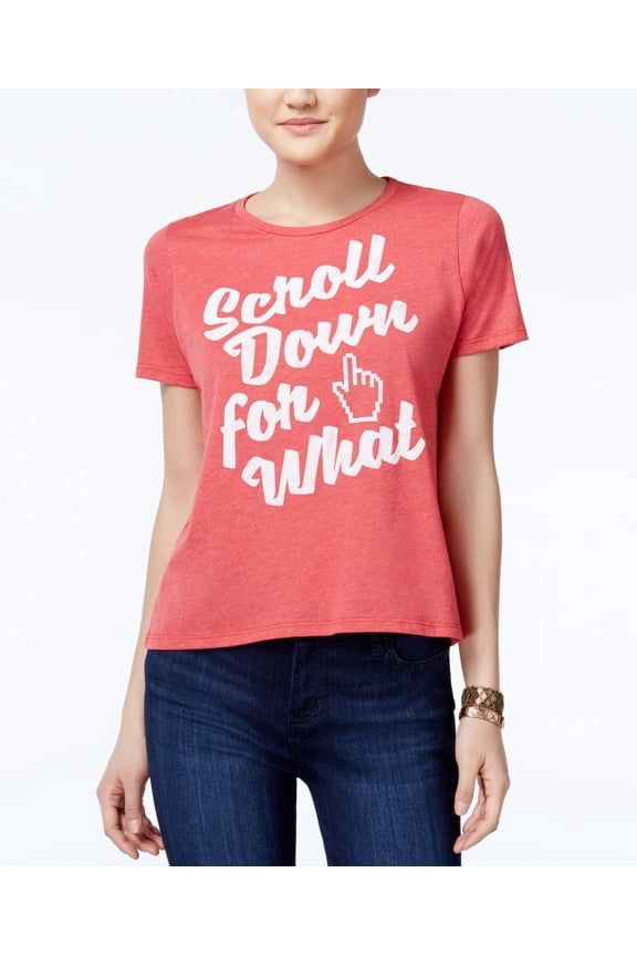 Juniors Scroll Down Graphic T-Shirt Heather Red S