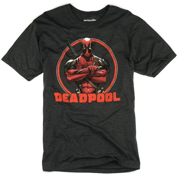 Mighty Fine Marvel Comics Stern Deadpool Adult T-Shirt X-Large Unisex