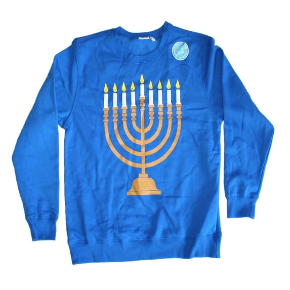 Mighty Fine Menorah Light Up Sweatshirt Men's (Small)