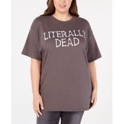 Mighty Fine Plus Size Cotton Literally Dead T-Shirt Charcoal 2X
