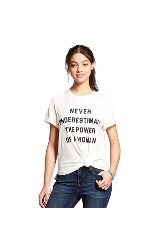 Women's Never Underestimate the Power of a Woman Short Sleeve Graphic T-Shirt - White