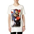 thumbnail image 1 of Mighty Fine Womens Avengers Pick Your Side Graphic T-Shirt, Off-White, Juniors, Small, 1 of 2