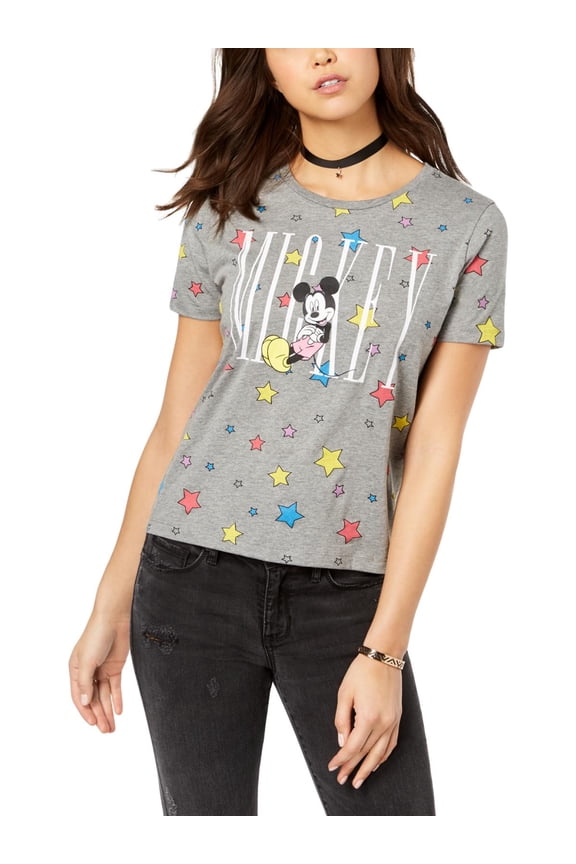 Womens Juniors Graphic Heathered T-Shirt