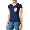 thumbnail image 1 of Mighty Fine Womens Navy Pocket Graphic T-Shirt, Blue, Juniors, Large, 1 of 2