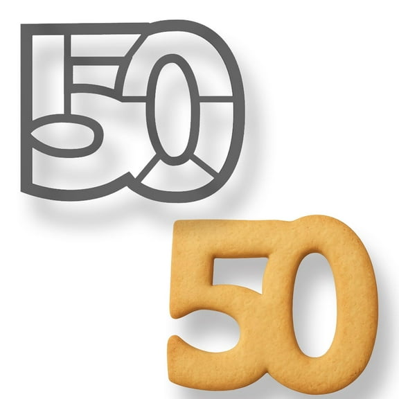 Mighty Gadget Number 50 Cookie Cutter (3x4") - Made in USA by Mighty Gadget - Perfect for 50th Birthdays and Anniversaries