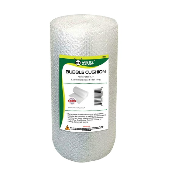 Mighty Gadget Water Resistant Bubble Wrap, Perforated Sheets for Packing Moving Shipping Fragile Dishes Cups