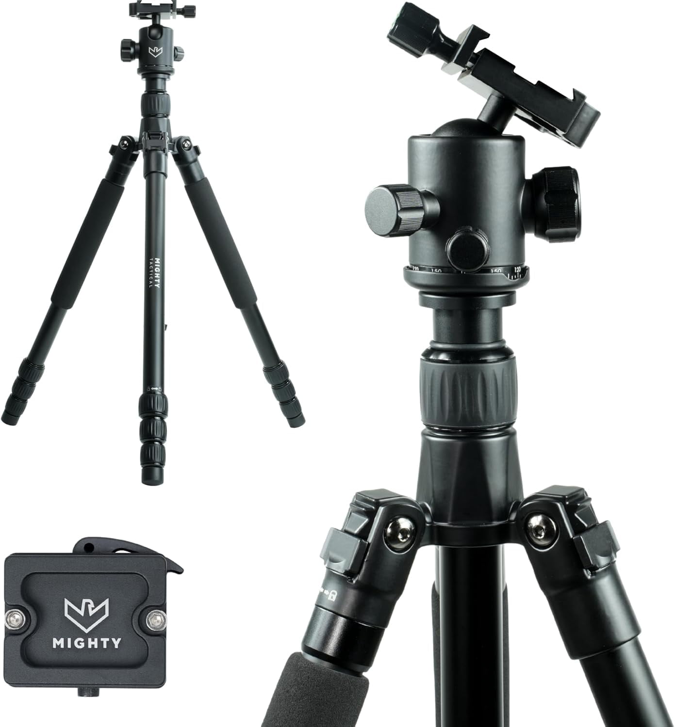 Mighty Hunting and Outdoor Tripod 303 – Aluminum, 155cm Max, 10KG Load Capacity with Carry Bag