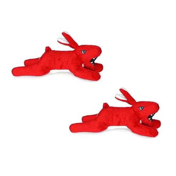 Mighty Jr Angry Animals Rabbit Durable Squeaky Plush Dog Toy, 2-Pack