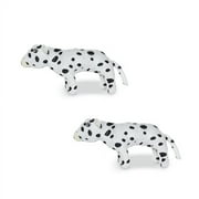Mighty Jr Farm Cow Durable Plush Squeaky Dog Toy, 2 Pack